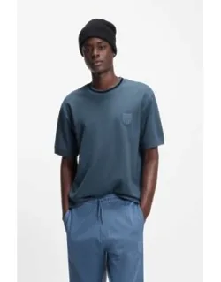 Cotton-blend T-shirt With Drop-needle Stripe