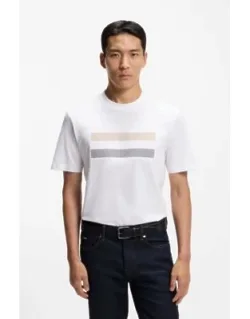 Stripe Artwork T-shirt In Cotton Jersey