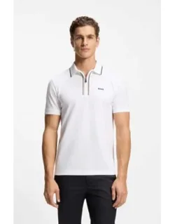 Stretch-cotton Slim-fit Polo Shirt With Moisture-wicking Performance