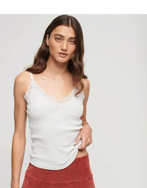 Organic Cotton Essential Rib Lace Cami Top