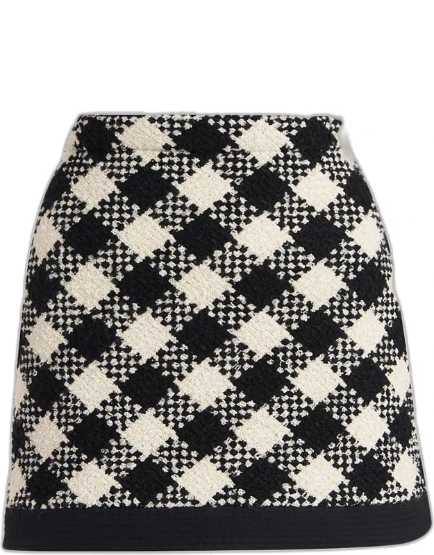 Buffalo Check Tweed Mini Skirt