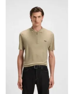 Polo Shirt With Nubuck Logo