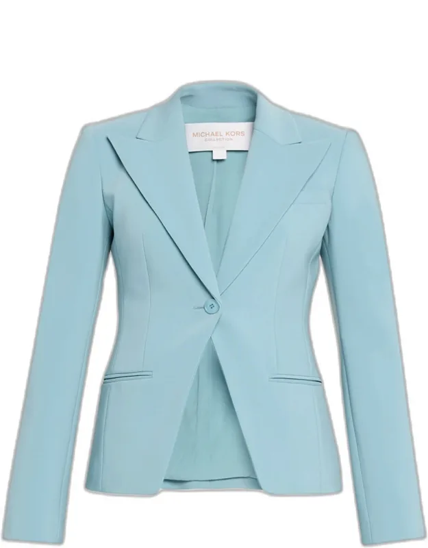 Sabrina Single-button Stretch Wool Blazer