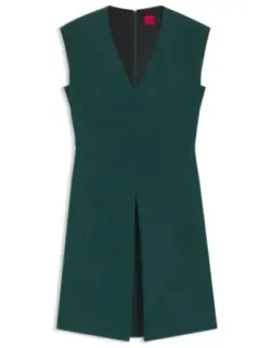 Sleeveless Dress With Front Pleat