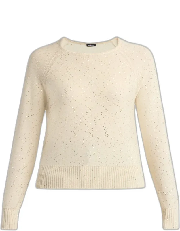 Cashmere Paillette Crewneck Sweater