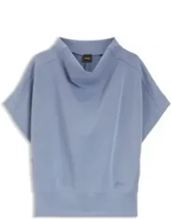 Short-sleeved Sweatshirt With Loose High Neckline