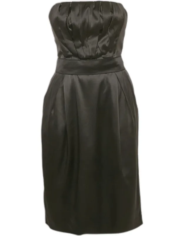 Satin Strapless Short Dress