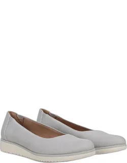 Ballet Flat Wedges, Perforated Faux Leather, Slip-on Fit, Round Toe