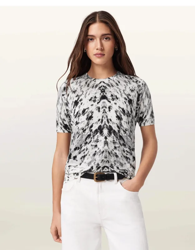 Anouk Snake Print Merino Wool T-shirt