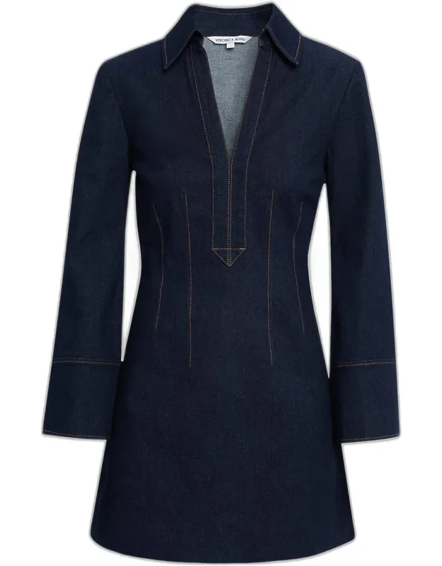 Raymond Long-sleeve Denim Mini Dress