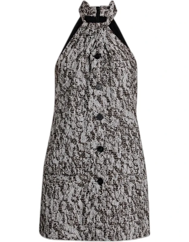 Woven Halter Mini Dress
