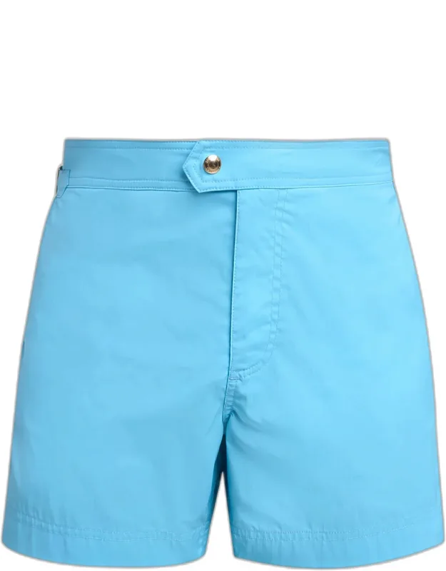 Mesh-lined Poplin Swim Trunks