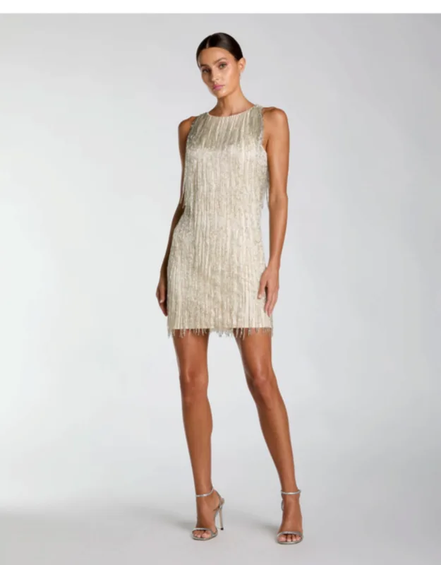 Beaded Fringe Mini Dress