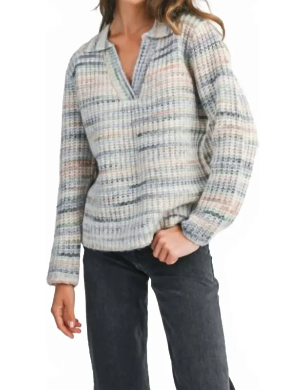 Space Dye Polo Sweater