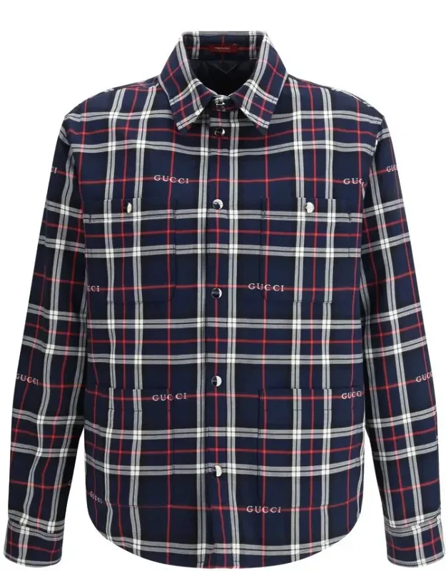 Cotton Tartan Jacquard Padded Shirt