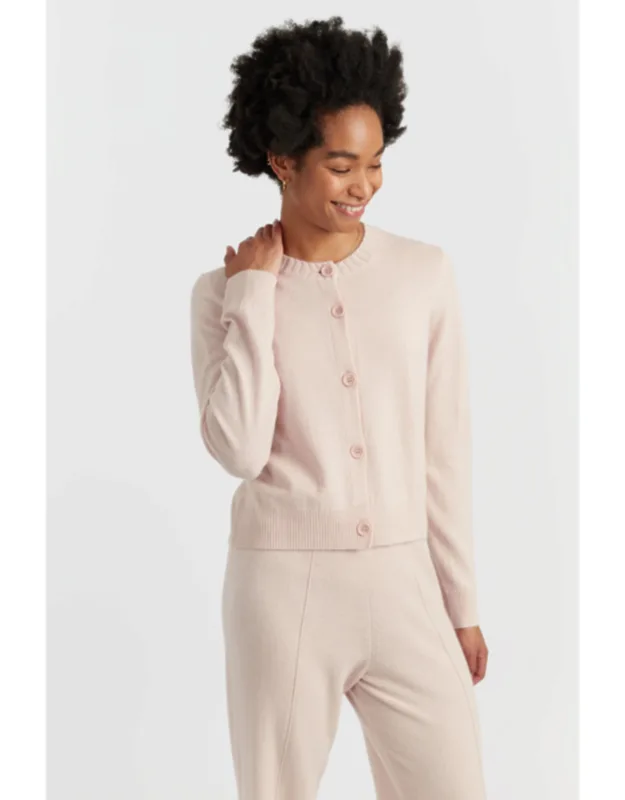 Wool-cashmere Crew Neck Cardigan