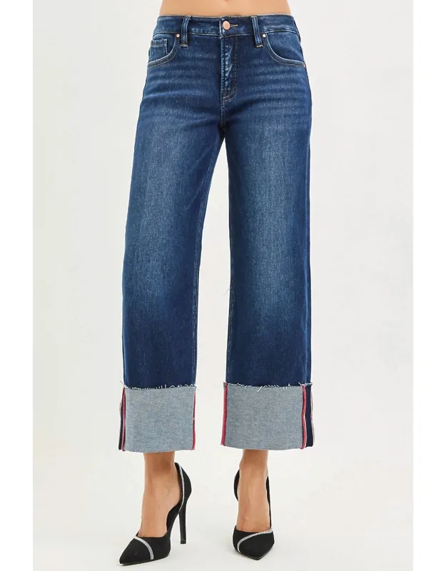 Tummy Control Cuffed Jeans