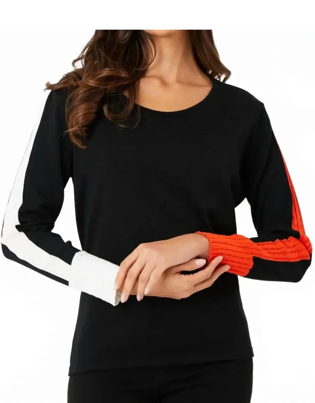Braided Sleeve Scoop Neck Top