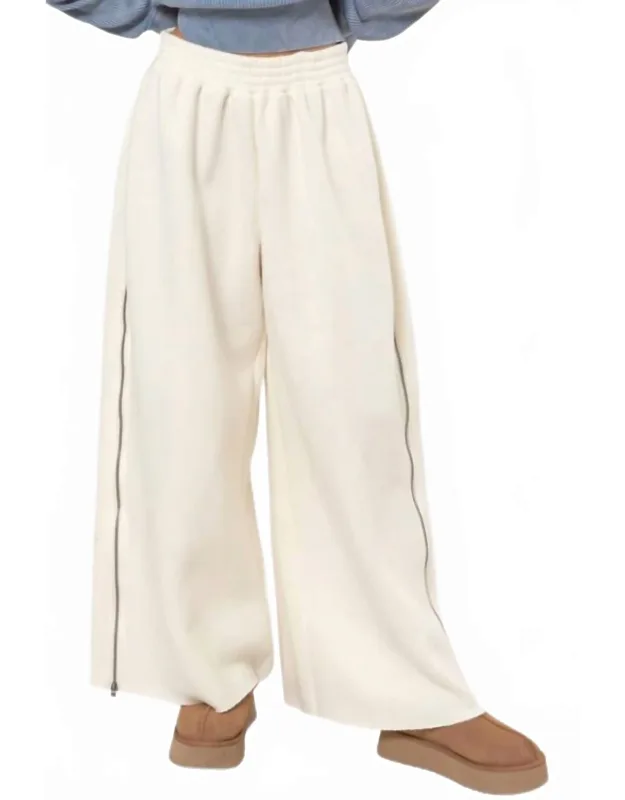 Side Zip Wide Leg Sweatpants