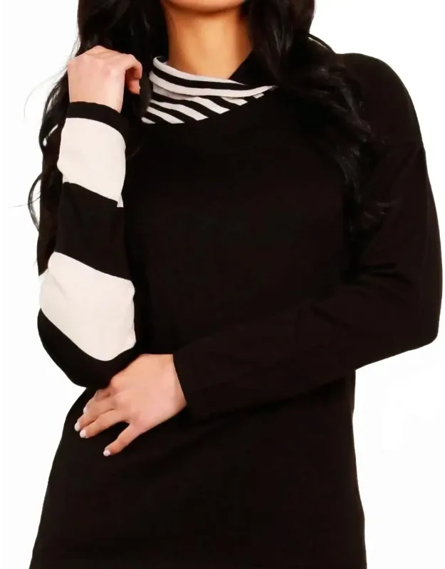Stripe Funnel Neck Sweater