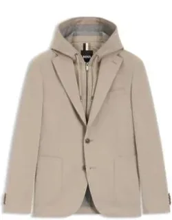 Slim-fit Jacket With Integrated Hoodie