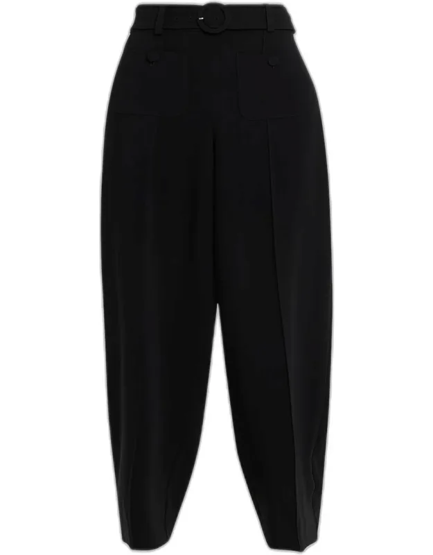Belted Wide Tapered Pants