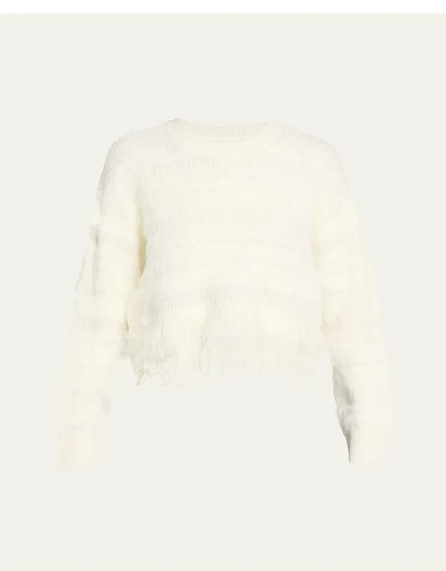 Feathered Crewneck Sweater