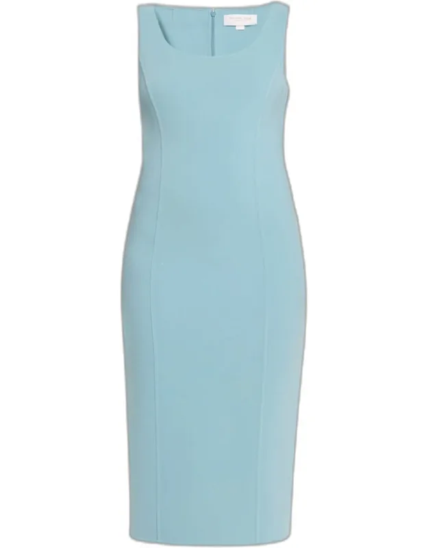 Scoop-neck Midi Sheath Dress