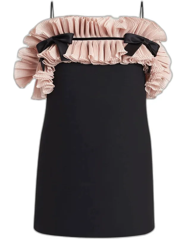 Ruffle Bow Sleeveless Mini Dress