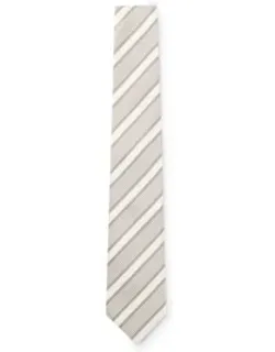 Diagonal-stripe Tie In Silk