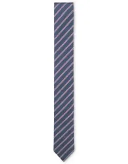 Diagonal-stripe Tie In Silk