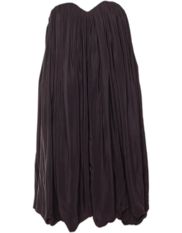 Crepe Pleated Strapless Mini Dress
