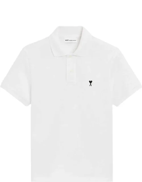 Short-sleeve Heart-embroidery Polo Shirt