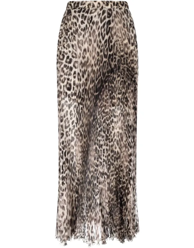 Animal Print Silk Skirt