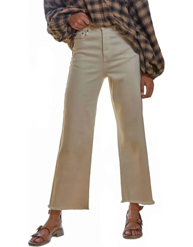 Woven Cotton Wide Leg High Waist Denim Jeans