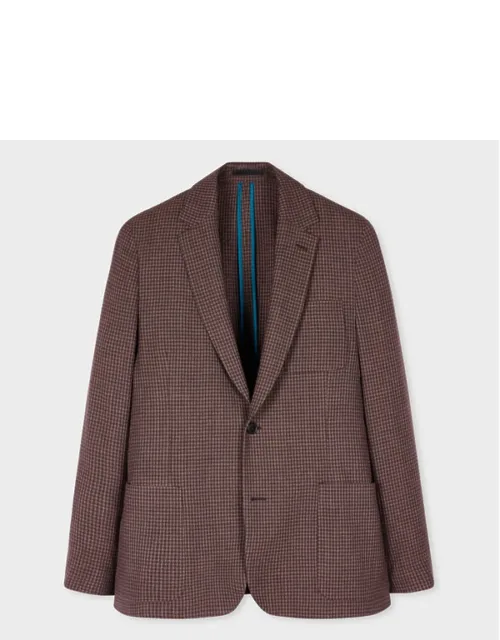Stretch-wool Gingham Check Blazer