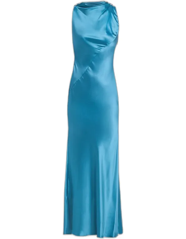 Bias-cut Satin Dress