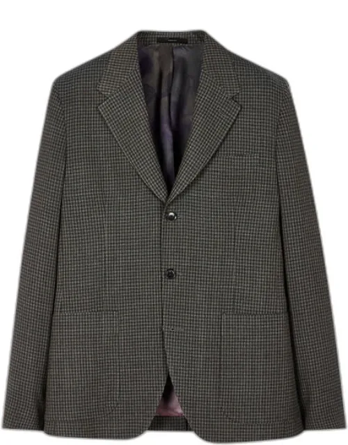 Slim-fit Gingham Check Stretch-wool Three-button Blazer
