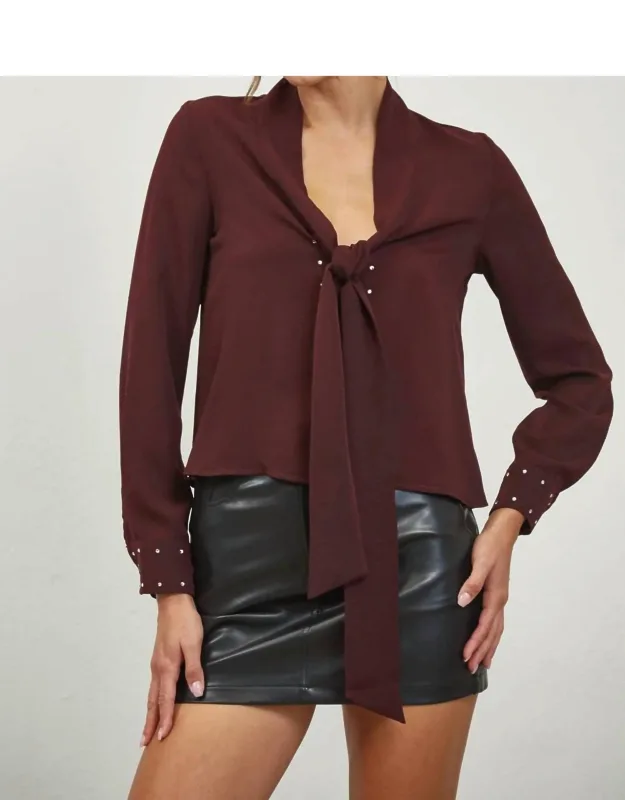 Tie Neck Woven Blouse