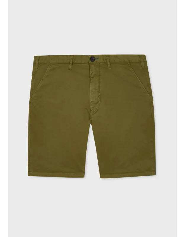 Light Khaki Stretch Pima-cotton Shorts