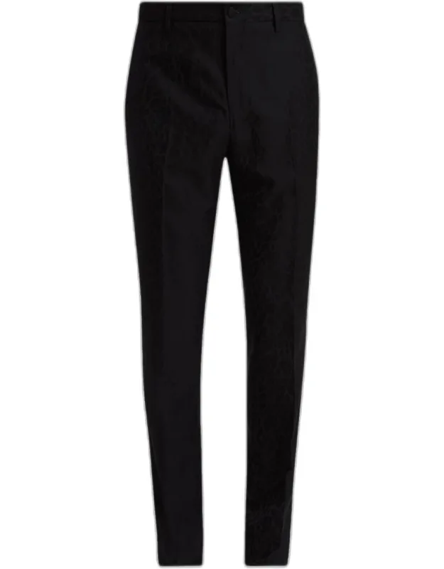 Leopard-jacquard Slim Fit Trousers