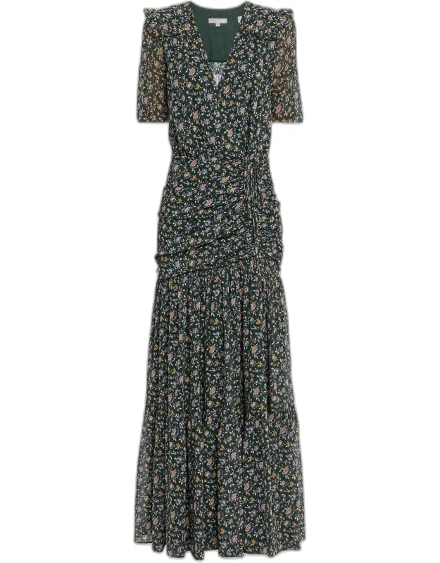 Floral Silk Maxi Dress