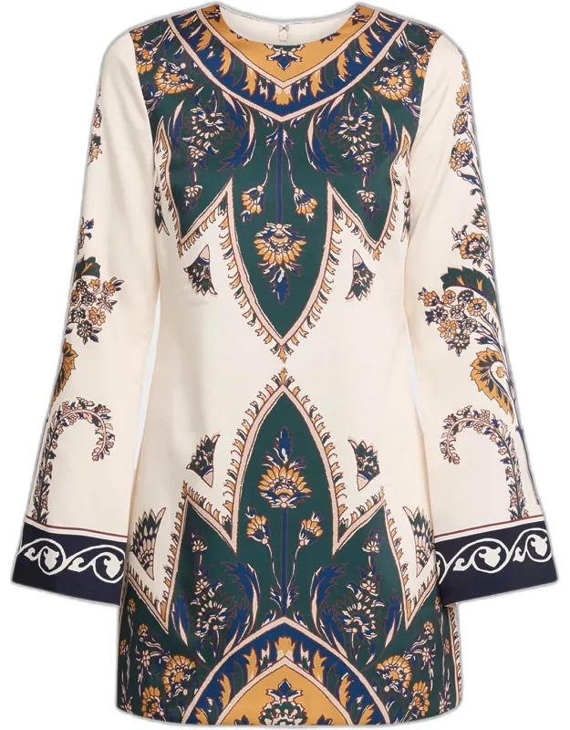 Cromwell Printed Long-sleeve Mini Dress