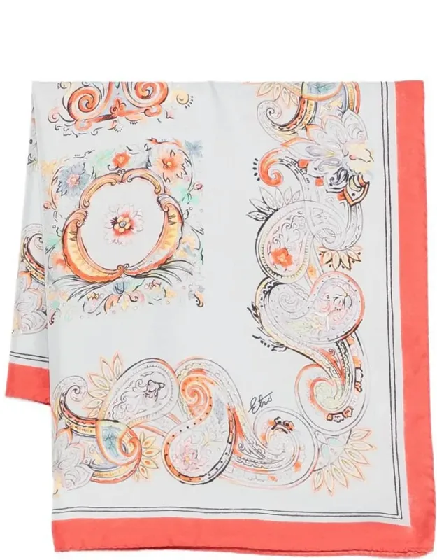 Patterned Silk Scarf