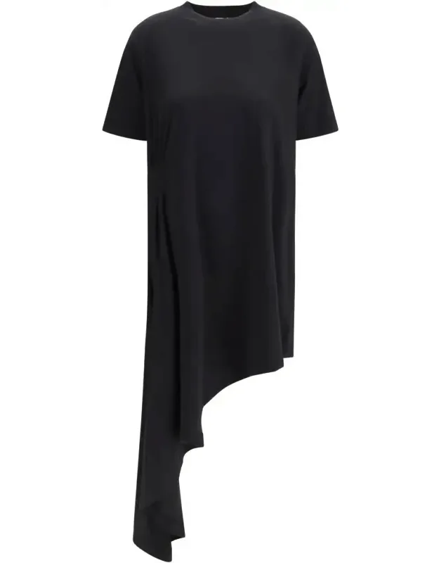 Igari T-shirt Model Dress With Asymmetrical Cut And Pleated Detail