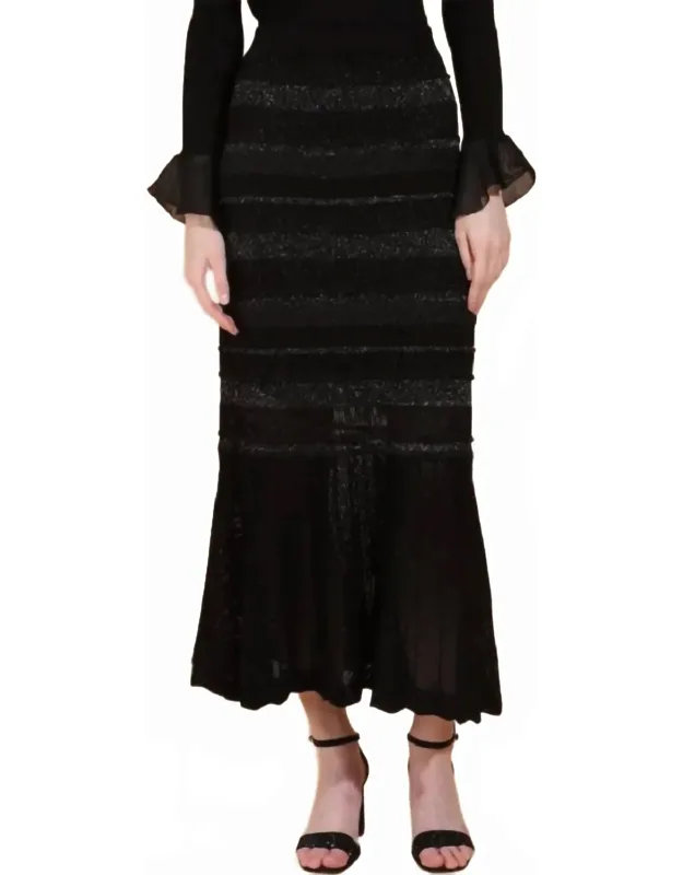 Pointelle Knit Lurex Skirt