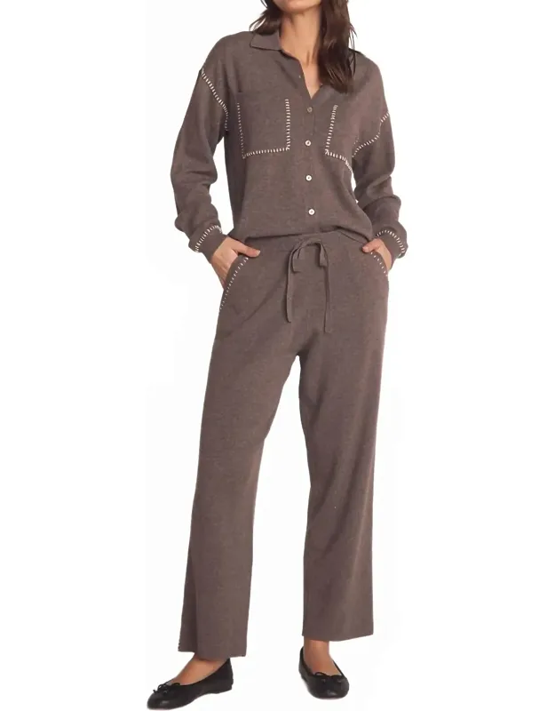 Whip Stitch Straight Leg Pants