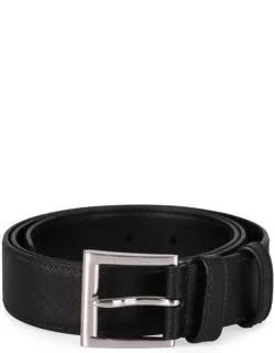 Leather Belt With Metal Buckle