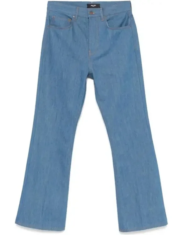 Retro Indigo Crease Flared Jeans