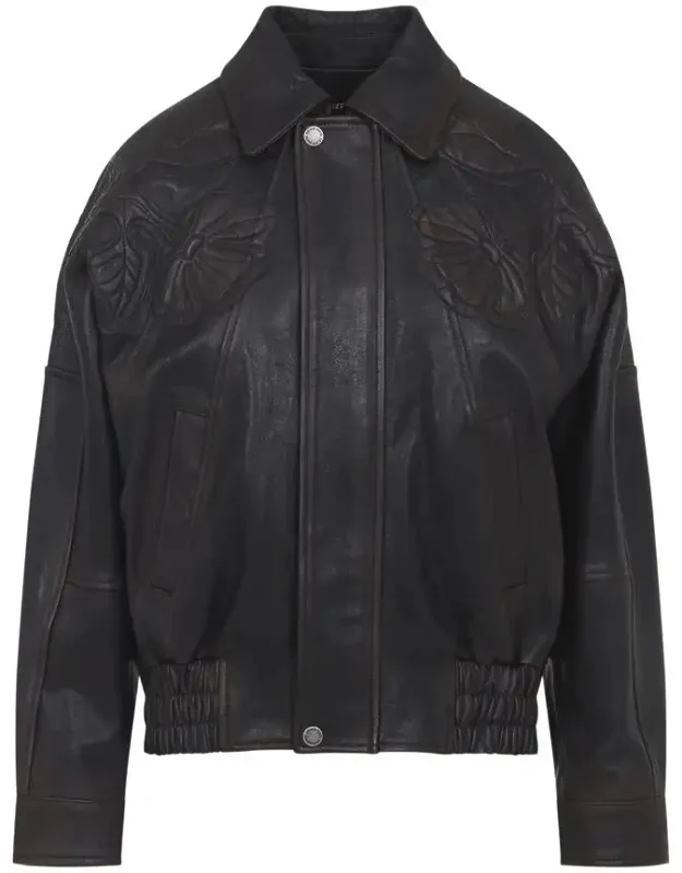 Jacket With Floral Embroidery And Elasticated Waist